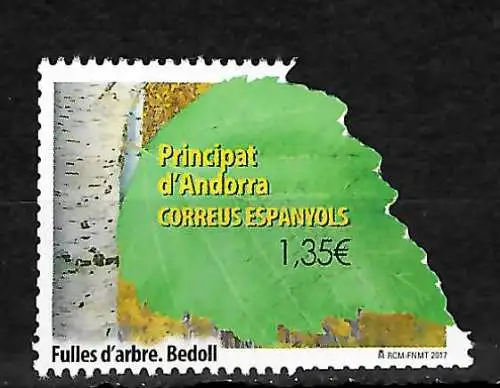 Andorra spanisch 2017: Birkenblatt, postfrisch
