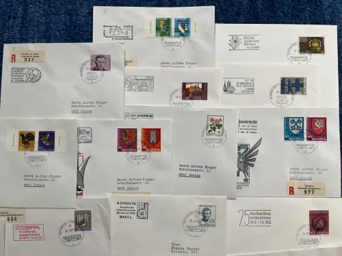 Schweiz: Garnitur Automobilpostbüro Belege, 20 Stück