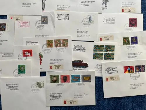 Schweiz: Garnitur Automobilpostbüro Belege, 20 Stück