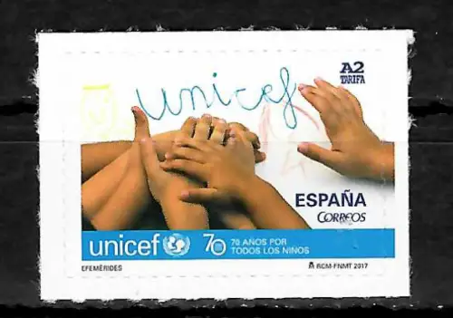Spanien 2017: 70 Jahre Kinderhilfswerk unicef, postfrisch