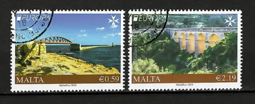 Malta 2018: Europa Brücken, gestempelt
