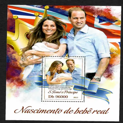 S. Tomé e Principe 2013: Königliches Baby Prinz George, Block postfrisch