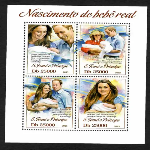 S. Tomé e Principe 2013: Königliches Baby Prinz George, Block postfrisch **