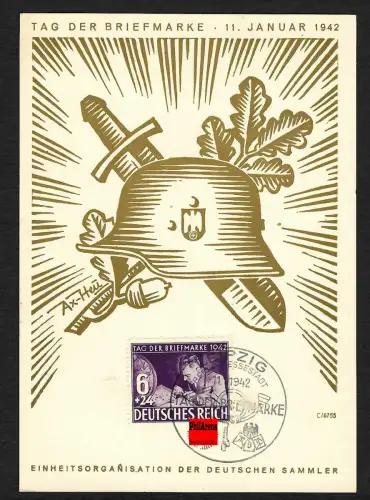 DR 1942: Stuttgart - Tag der Briefmarke, #811, Ersttag -Blatt