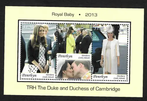Penrhyn 2013: TRH The Duke and Duchess of Cambridge, Royal Baby mnh