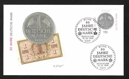 Bund 1998: 50 Jahre Deutsche Mark, FDC