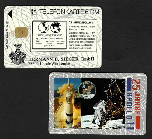 Bund Telefonkarte: 25 Jahre Apollo 11, bemannte Mondlandung, O100 0793  3000 DPR