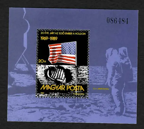 Ungarn: Weltraum Mondlandung Apollo 11, Block, #4032, postfrisch