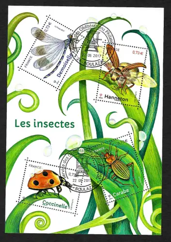 Frankreich 2017: Les insectes, Die Insekten, Coccinelle, Carabe, Hanneton