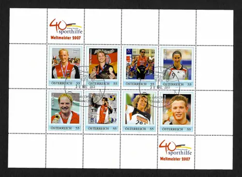 Österreich 2011: 40 Jahre Sporthilfe, Weltmeister 2007, gestempelt