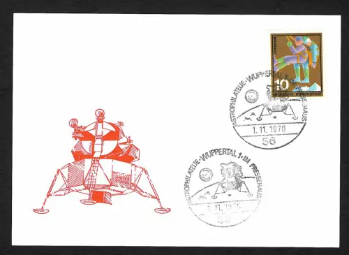 Bund: Weltraum Mondlandefähre, Astrophilatelie, Wuppertal 1970