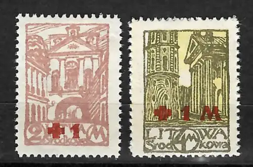 Litauen MiNr. 29A-30A, gezähnt, Wappen, postfrisch