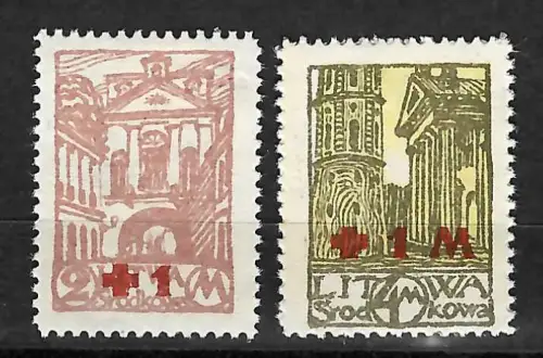 Litauen MiNr. 29A-30A, gezähnt, Wappen, postfrisch
