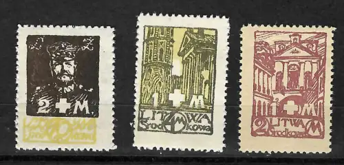 Litauen MiNr. 31A-33A, gezähnt, postfrisch