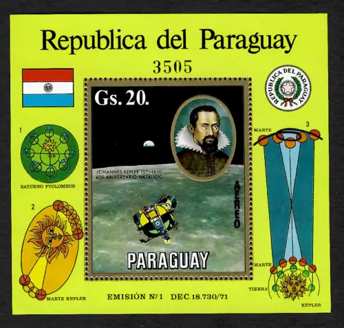 Paraguay: Apollo Mondprgramm, Johannes Kepler, postfrisch