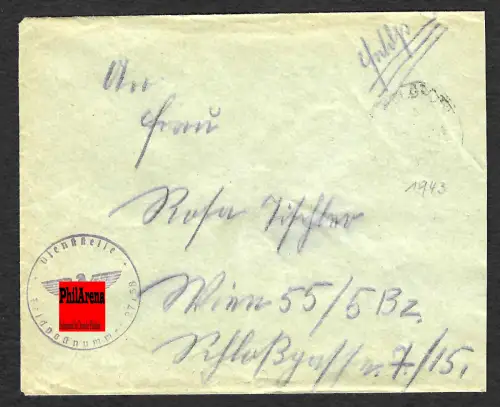 XX Feldpost 1943 FPNr. 27158 7. Kp. Kraftfahr-Staffel DRP, Postschutz