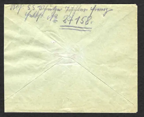 XX Feldpost 1943 FPNr. 27158 7. Kp. Kraftfahr-Staffel DRP, Postschutz