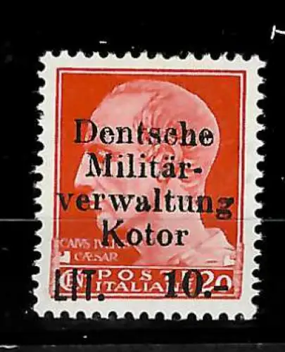 Kotor: MiNr. 6 Plattenfehler I, - Dentsche-, postfrisch, **