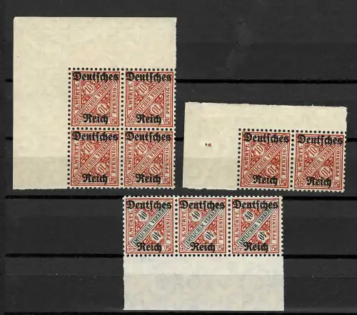 DR Dienst: MiNr. 58 II+III, MiNr. 62 I+II, postfrisch