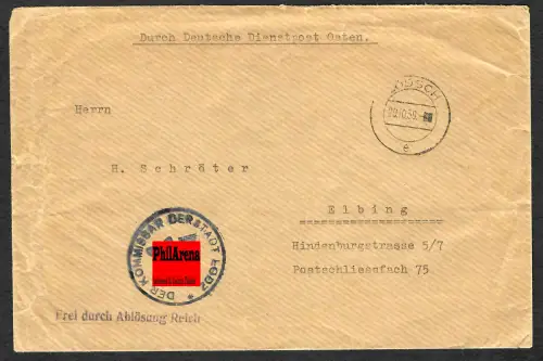 Generalgouvernement GG: 29.10.1939 - Lodsch - Seltener Dienst-Brief