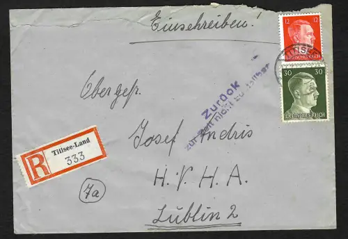 Generalgouvernement GG: Späte Post: 7.8.44 nach Lublin: besetzt oder Rückzug