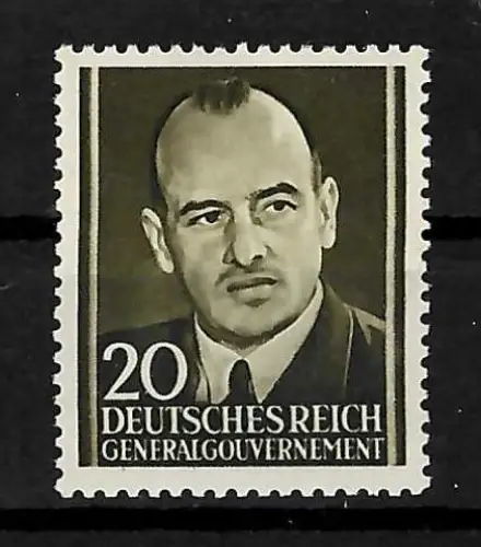 Propagandafälschung MiNr. 33, Generalgouvernement - Hans Frank Marke, BPP Attest