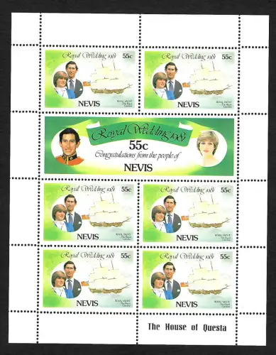 Nevis: Royal Wedding 1981: Royal Wedding, Royal Yacht, **