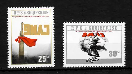 Albanien 1985: 40. Jahrestag des Sieges, MiNr. 2264-2265, postfrisch **