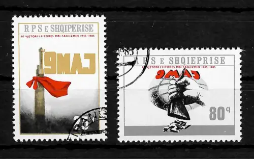 Albanien 1985: 40. Jahrestag des Sieges, MiNr. 2264-2265, gestempelt