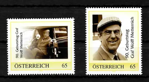 Österreich: Meine Marke: 90. Geburtstag Graf Wolff Metternich, postfrisch
