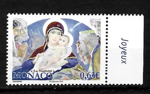 Monaco 2013: Weihnachten, Christi Geburt, postfrisch, **