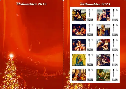 Bund 2013: Weihnachten, Weihnachtsmemälde, Kleinbogen, selbstklebend