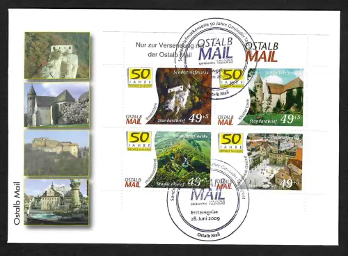 Bund 2009: Ostalb mail: FDC Schwäbisch Gmünd, Rostenstein, Kloster Lorch, Block