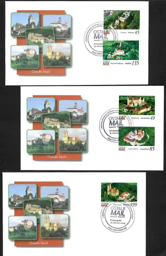 Bund 2009: Ostalb mail: 3x FDC Kapfenburg, Baldern, Schöneberg, Rechberg