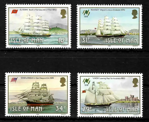 Guernsey 1988: Postschiffe, 4 Briefmarken, #371-374, postfrisch