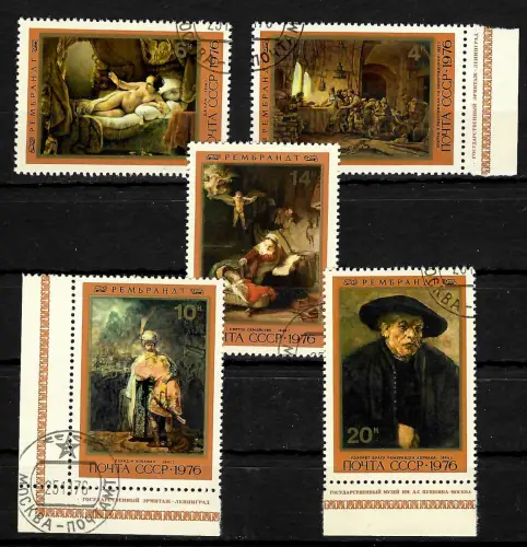 Sowjetunion 1976: 5x Gemälde, gestempelt
