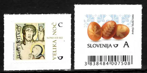Slowenien 2014: Ostern #1050-1051, Eier, Christus, postfrisch