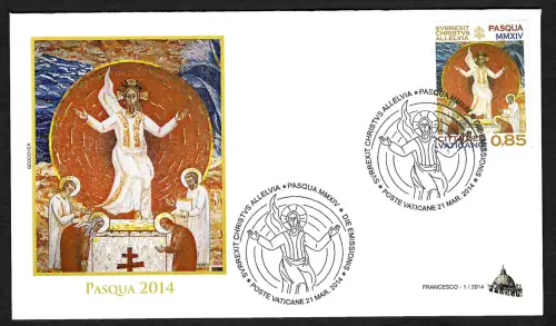 Vatikan 2014: Ostern, #1794, FDC