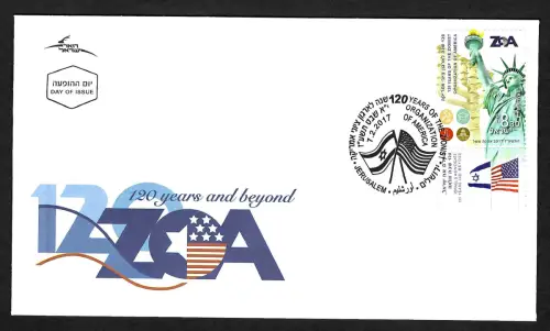 USA 2017: 120 years and beyond ZOA, zionistische Organisation, FDC