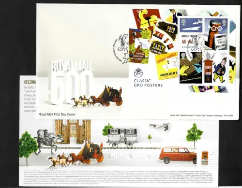 GB 2016: 500 Jahre Royal Mail, klassische Poster, FDC