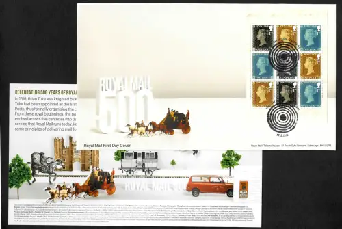 GB 2016: 500 Jahre Royal Mail, Penny red, FDC