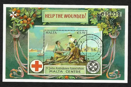 Malta: 100 Jahre ANZAC Tag, Help the Wounded, gestempelt