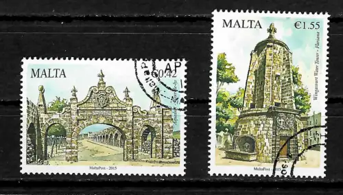 Malta 2015: 400 Jahre Wingacourt Water Tower, gestempelt
