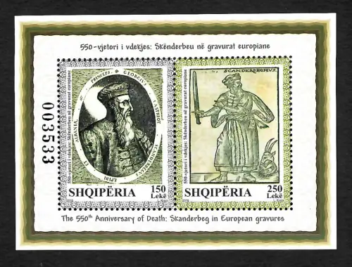 Albanien: 550th Anniversary of Death: Skanderbeg in European gravures, mnh