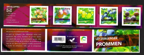 Luxembourg 2018: Pflaumenvielfalt, Letzebuerger Prommen I, aus MH, postfrisch