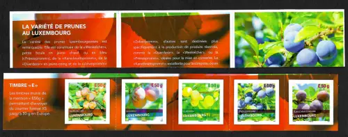 Luxembourg 2018: Pflaumenvielfalt, Letzebuerger Prommen II, aus MH, postfrisch