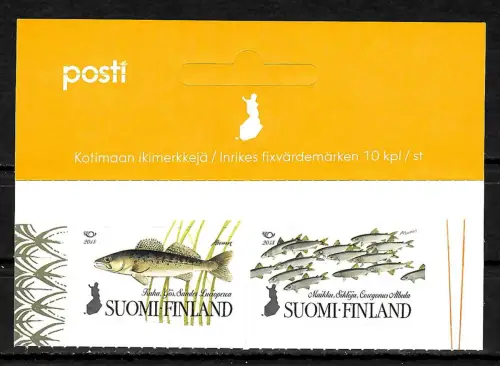 Finnland 2018: Fische, 2 Briefmarken, postfrisch
