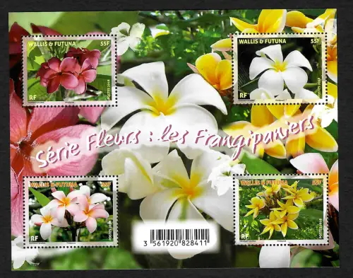 Wallis&Futuna 2018: Fleurs: Les Frangipaniers - Blumen, Block postfrisch