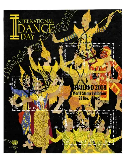 UNO New York 2018: Internationaler Tag des Tanzes, Block gestempelt