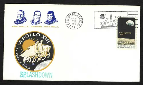 USA 1970: Apollo XIII, Splashdown - Wasserung, Erinnerungsbeleg